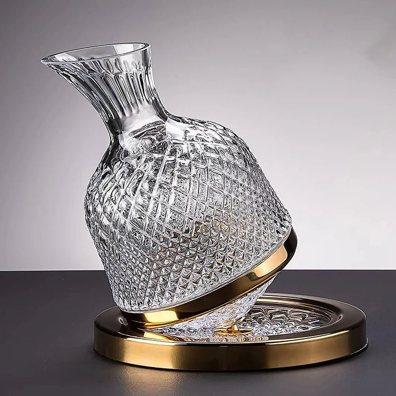 Luxury Rotating Crystal Wine Decanter & Tumbler Set - 1500ml - Julia M LifeStyles