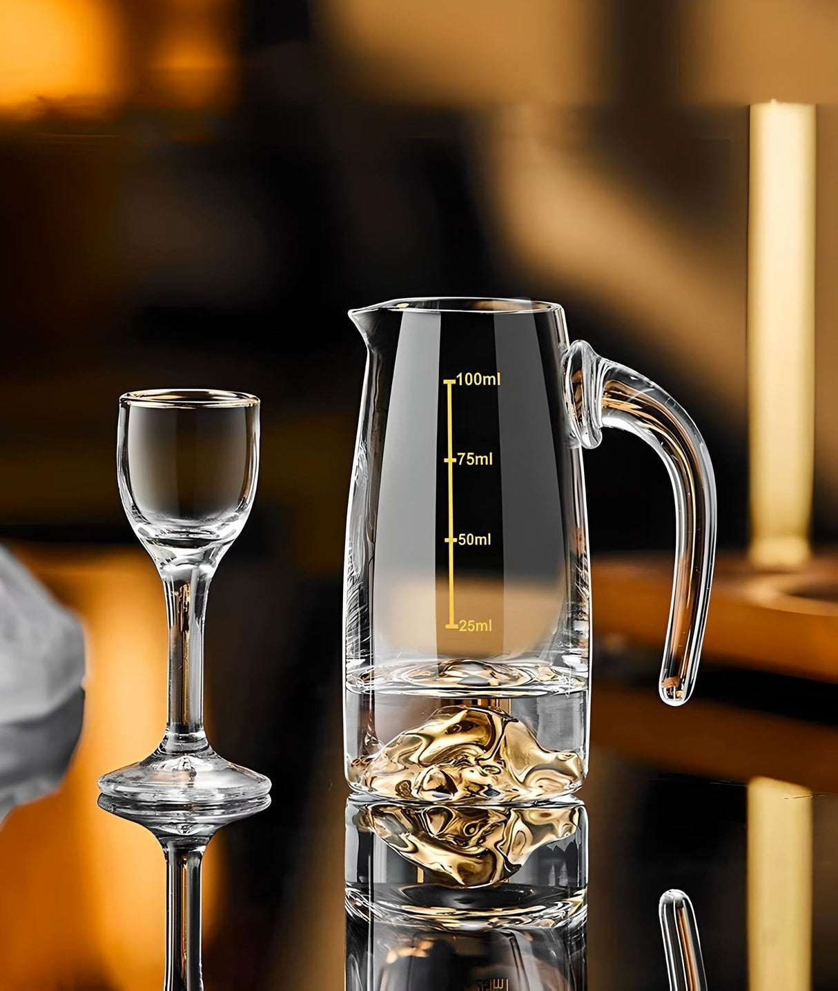 Luxury Crystal Spirits Shooter Glass Set with Gold Foil Decanter - Julia M LifeStyles