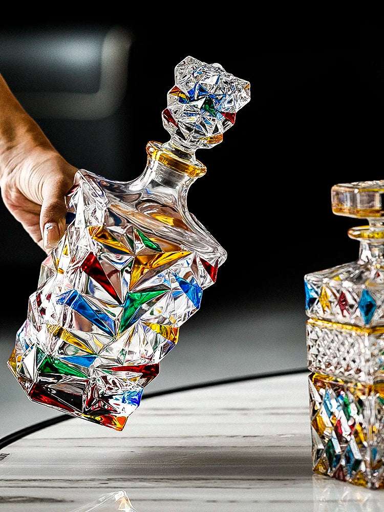 Hand-Painted European Luxury Wine Bottle & Glass Set - Julia M LifeStyles