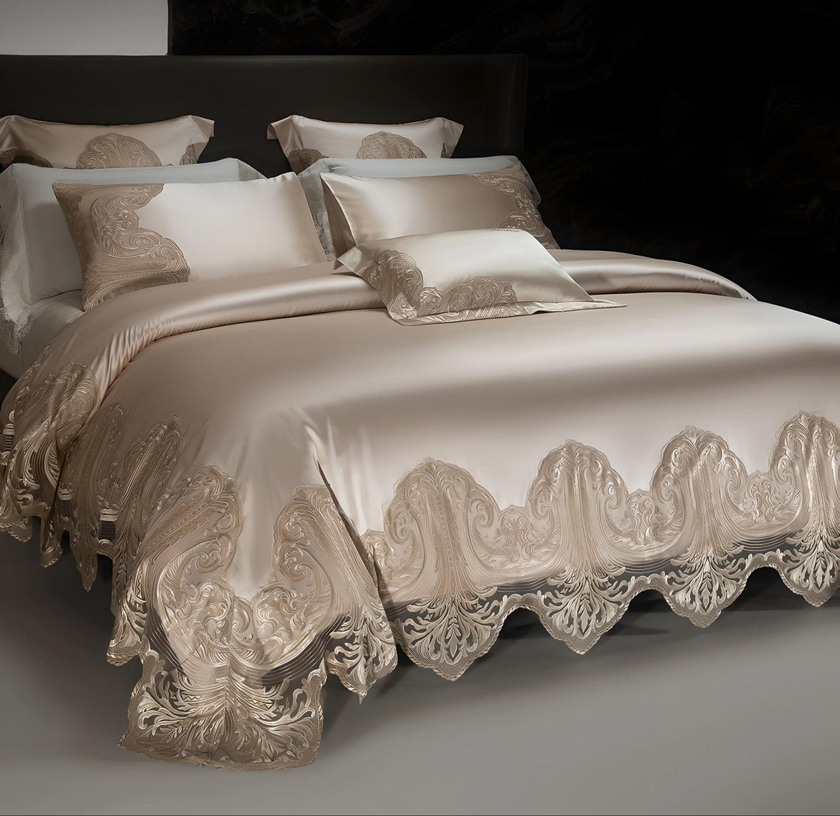 Luxury Pure Cotton Lace Bedding Set - Four-Piece European Style - Julia M LifeStyles