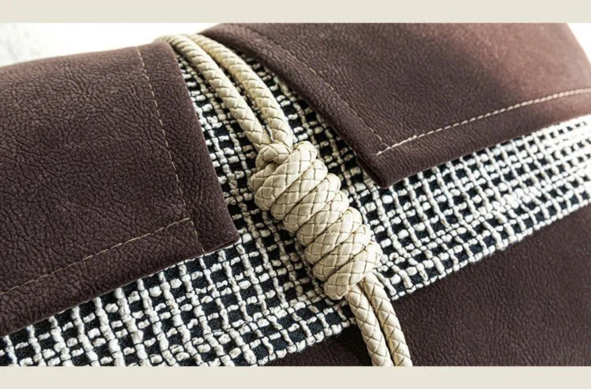 Medieval Coffee Brown Patchwork Cushion Cover - Julia M LifeStyles