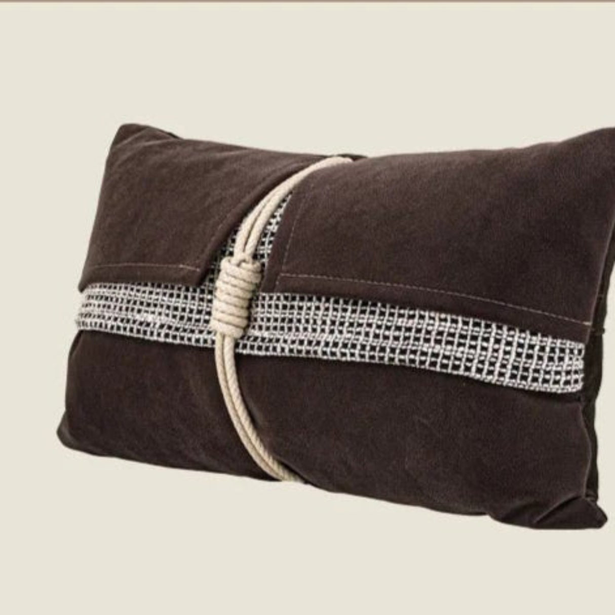 Medieval Coffee Brown Patchwork Cushion Cover - Julia M LifeStyles