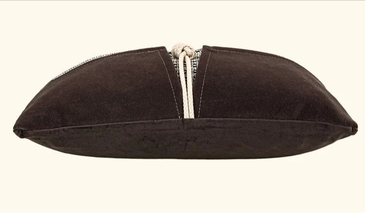 Medieval Coffee Brown Patchwork Cushion Cover - Julia M LifeStyles