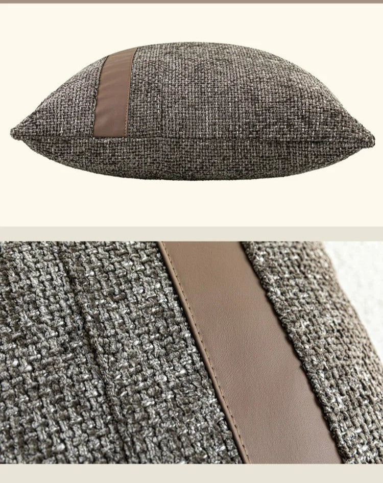 Medieval Coffee Brown Patchwork Cushion Cover - Julia M LifeStyles