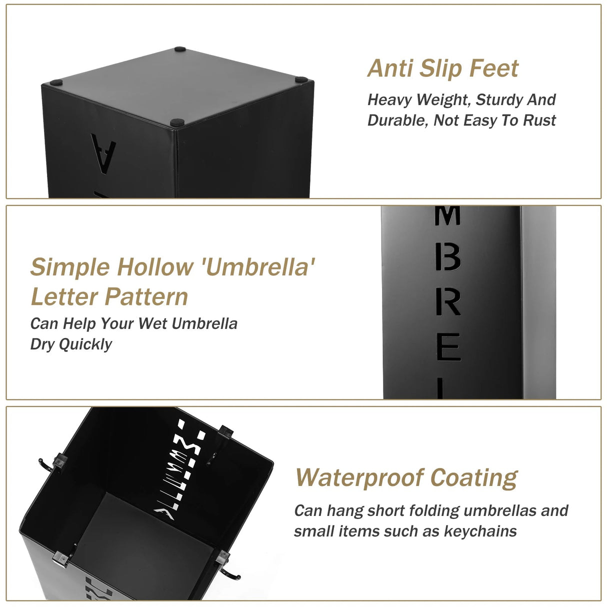 Modern Metal Freestanding Umbrella Stand - Square Mesh Design - Julia M LifeStyles