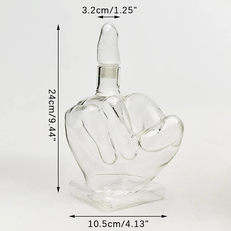 Middle Finger Shaped Glass Decanter by Julia M LifeStyles - Julia M LifeStyles