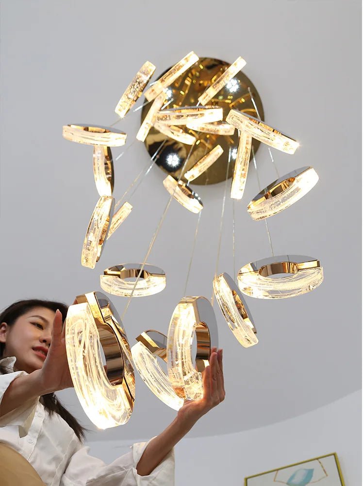 Modern C-type Crystal Pendant Lamp for Luxury Interiors - Julia M LifeStyles