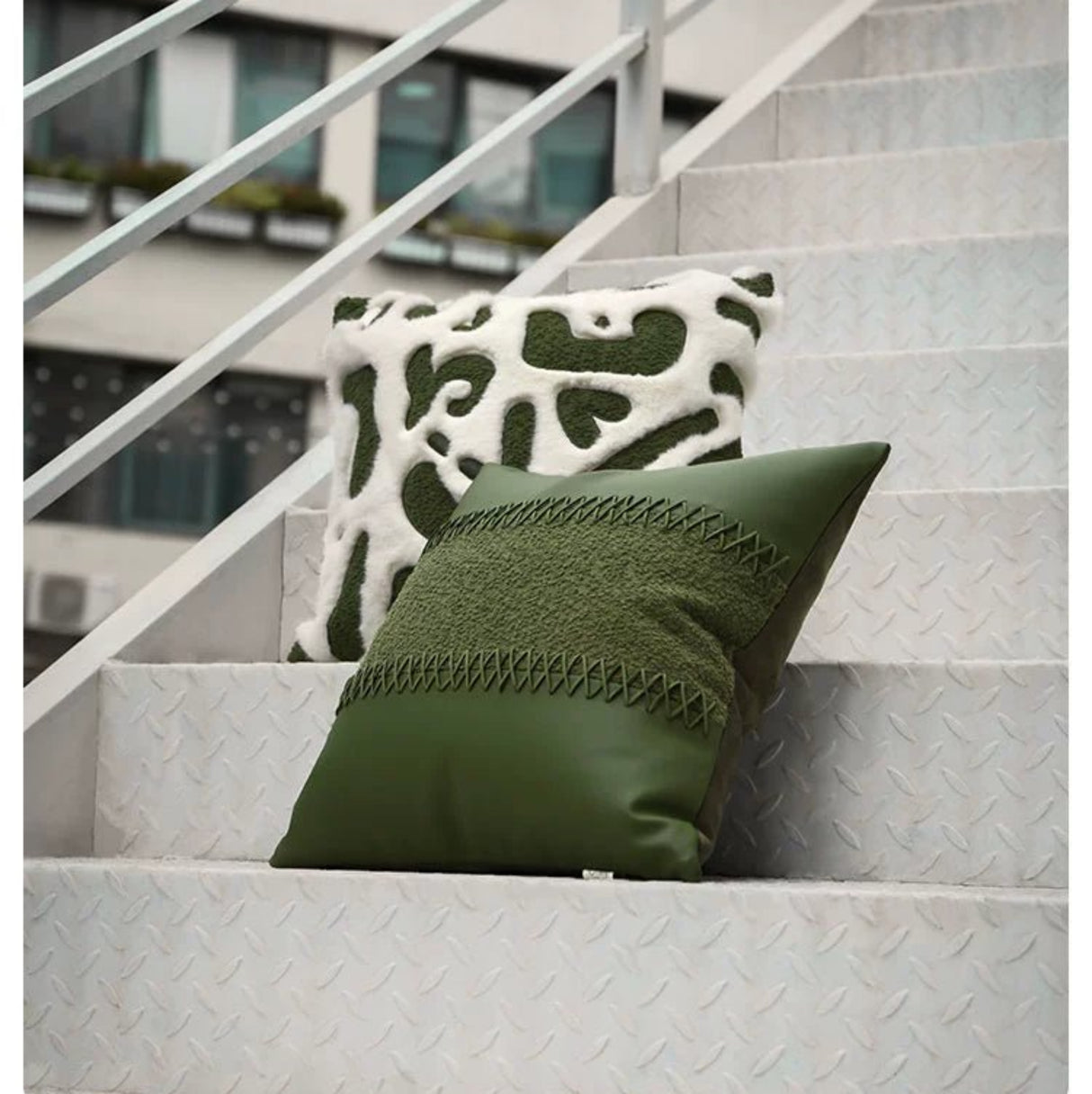 Modern Minimalist Ins Style Cream Style Pillow Classy Green Abstract Graphic Accessible Luxury Classy Hotel Sofa Cushion - Julia M LifeStyles