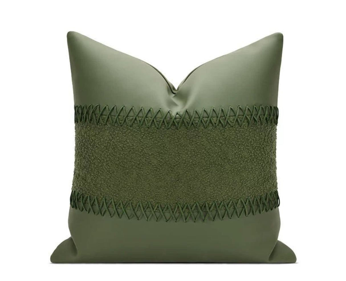 Modern Minimalist Ins Style Cream Style Pillow Classy Green Abstract Graphic Accessible Luxury Classy Hotel Sofa Cushion - Julia M LifeStyles