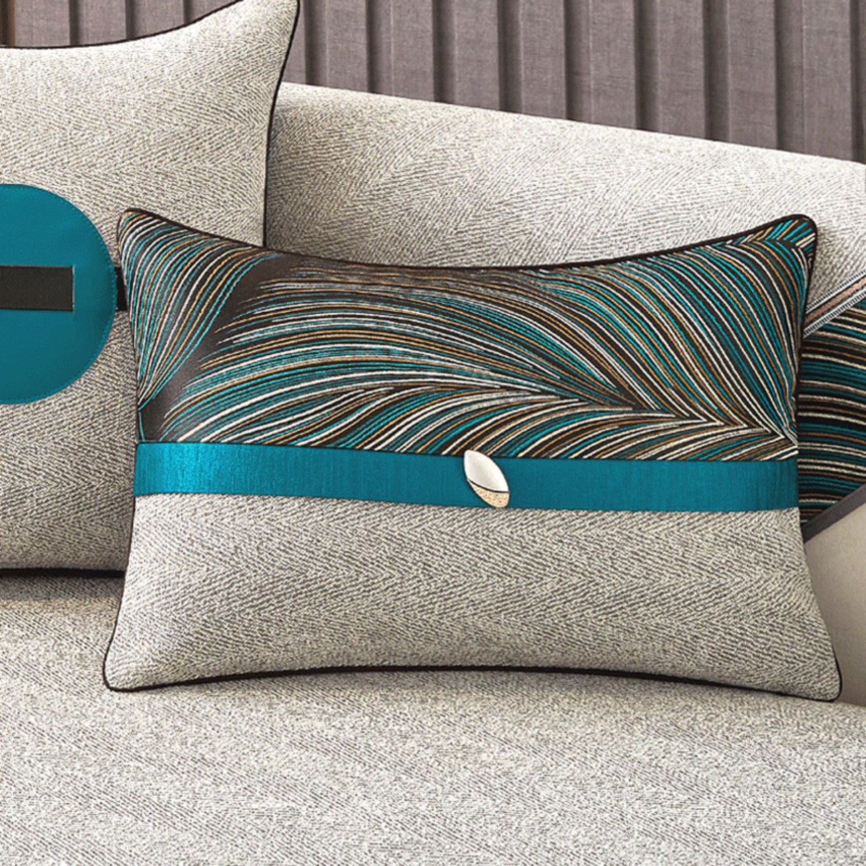 Modern Minimalist Sofa Cushion Patchwork Affordable Luxury Style Fancy Living Room Waist Pillow Bed Head Backrest Cushion with Core - Julia M LifeStyles