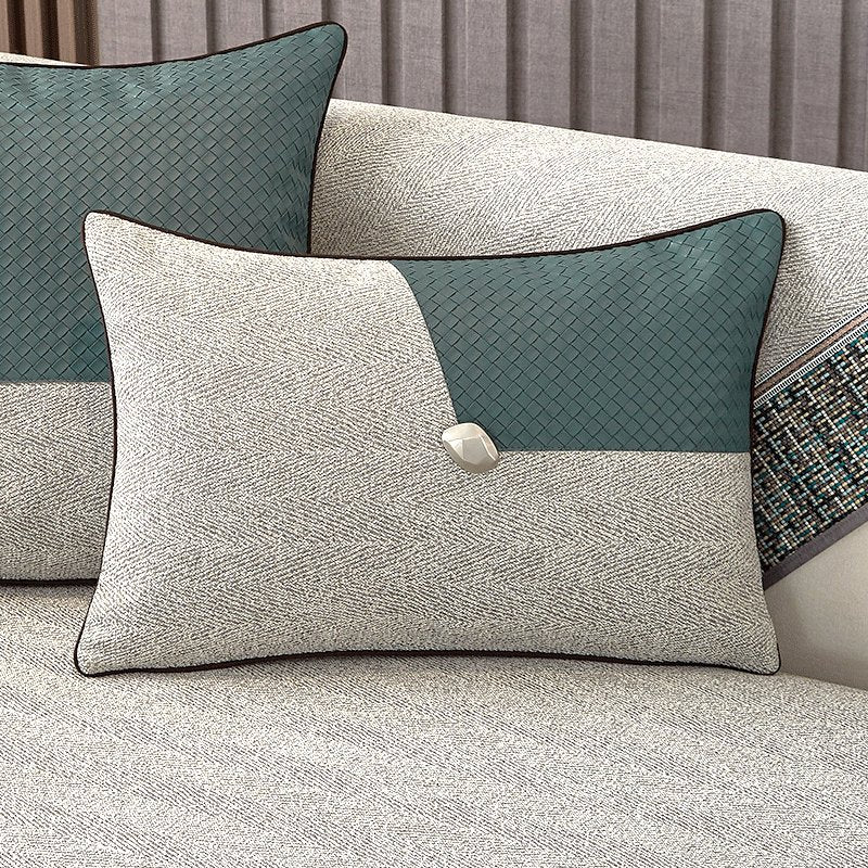 Modern Minimalist Sofa Cushion Patchwork Affordable Luxury Style Fancy Living Room Waist Pillow Bed Head Backrest Cushion with Core - Julia M LifeStyles