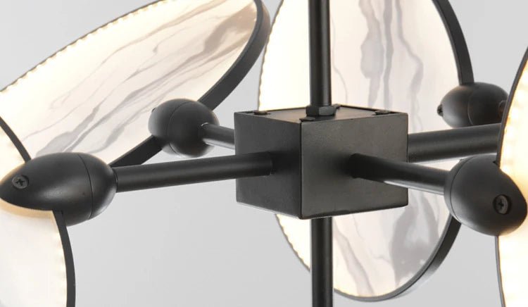 Modern Vintage LED Pendant Light – Iron and Marble Chandelier - Julia M LifeStyles