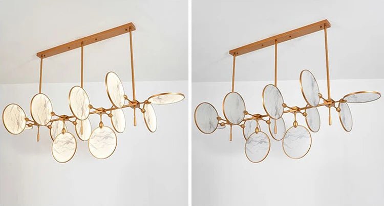 Modern Vintage LED Pendant Light – Iron and Marble Chandelier - Julia M LifeStyles