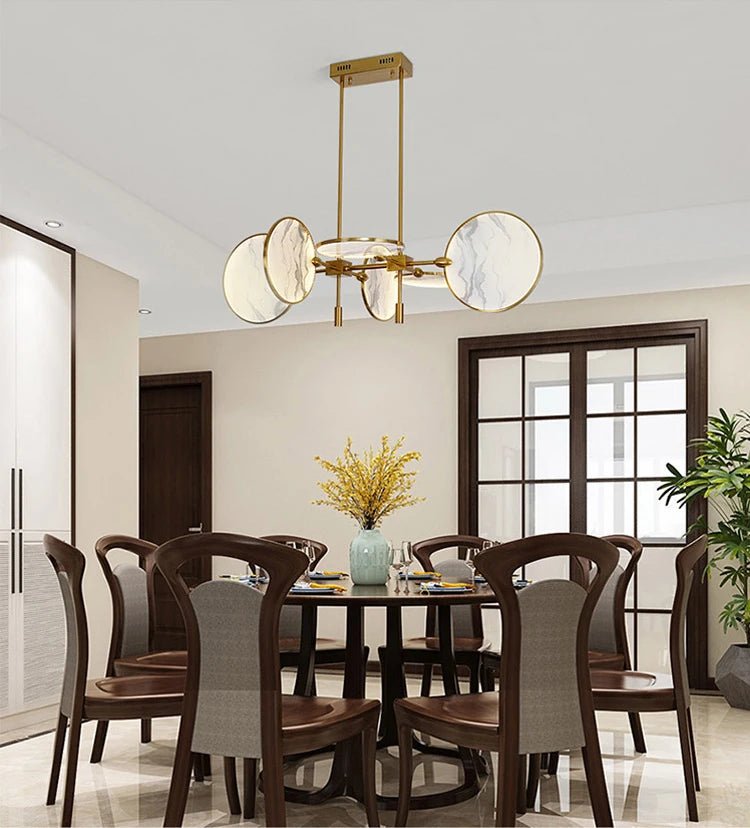 Modern Vintage LED Pendant Light – Iron and Marble Chandelier - Julia M LifeStyles