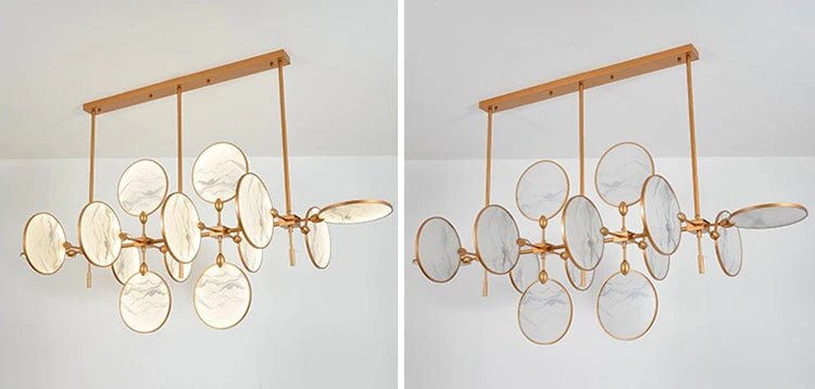 Modern Vintage LED Pendant Light – Iron and Marble Chandelier - Julia M LifeStyles