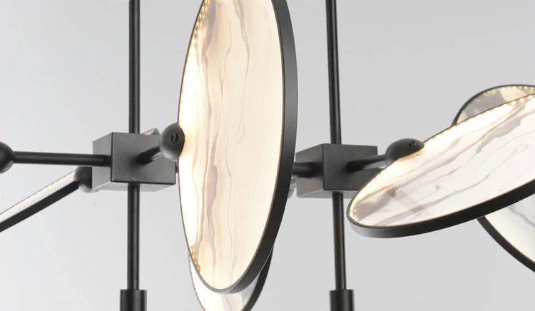 Modern Vintage LED Pendant Light – Iron and Marble Chandelier - Julia M LifeStyles