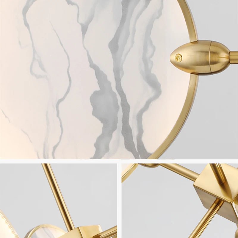 Modern Vintage LED Pendant Light – Iron and Marble Chandelier - Julia M LifeStyles