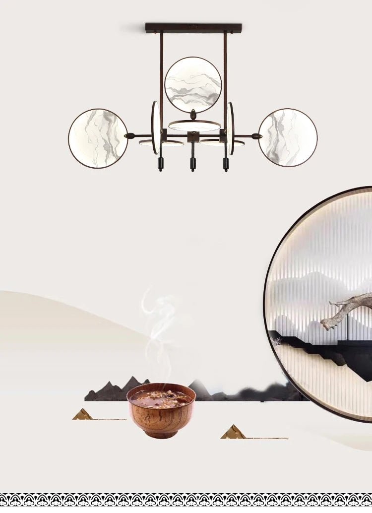 Modern Vintage LED Pendant Light – Iron and Marble Chandelier - Julia M LifeStyles