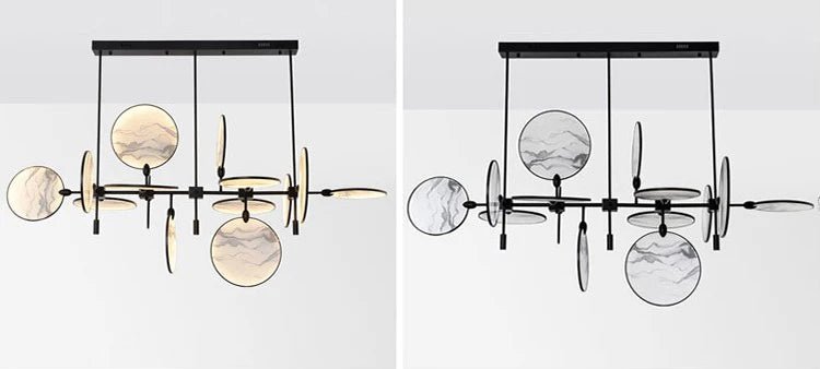 Modern Vintage LED Pendant Light – Iron and Marble Chandelier - Julia M LifeStyles