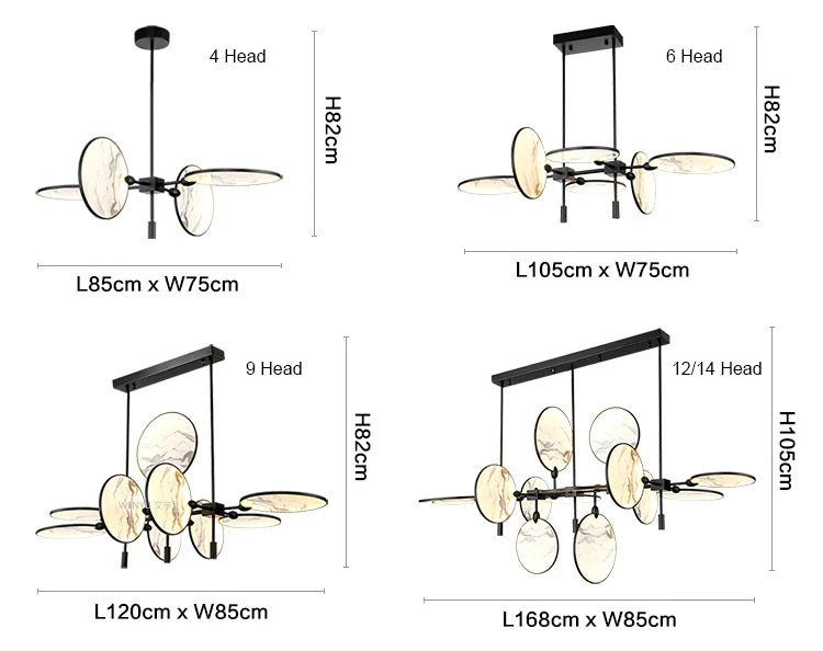 Modern Vintage LED Pendant Light – Iron and Marble Chandelier - Julia M LifeStyles