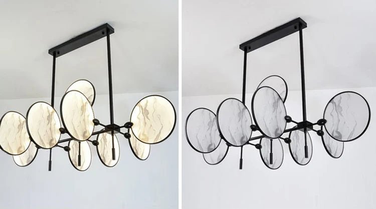 Modern Vintage LED Pendant Light – Iron and Marble Chandelier - Julia M LifeStyles