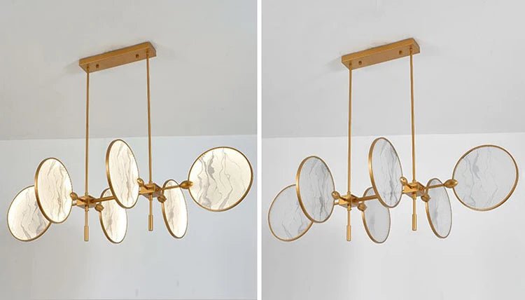 Modern Vintage LED Pendant Light – Iron and Marble Chandelier - Julia M LifeStyles