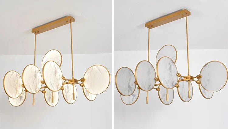 Modern Vintage LED Pendant Light – Iron and Marble Chandelier - Julia M LifeStyles