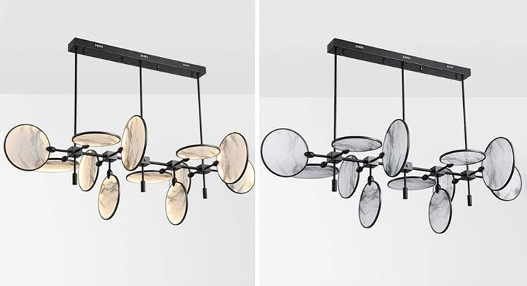 Modern Vintage LED Pendant Light – Iron and Marble Chandelier - Julia M LifeStyles