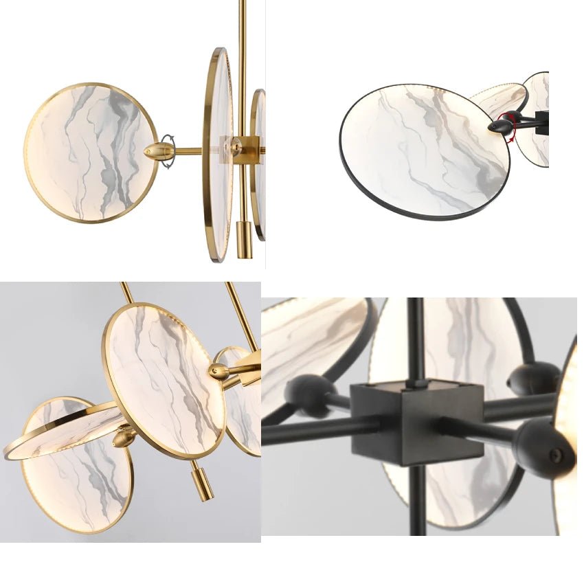 Modern Vintage LED Pendant Light – Iron and Marble Chandelier - Julia M LifeStyles