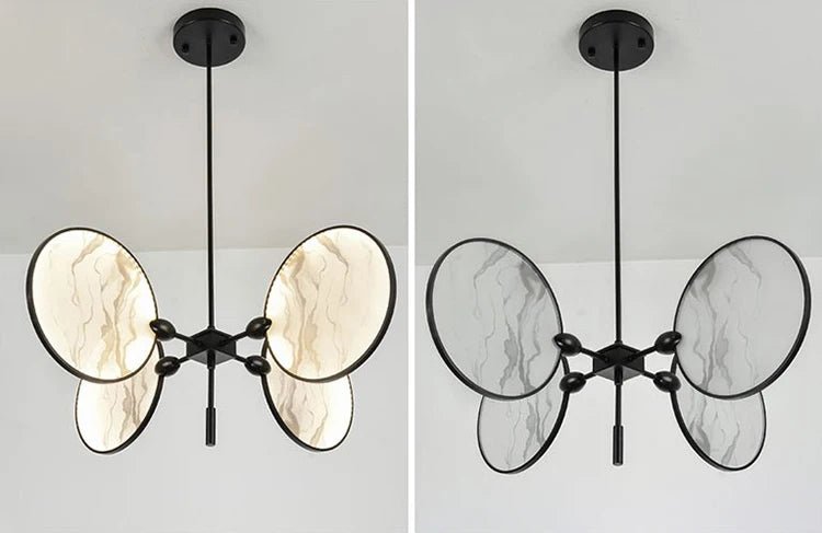 Modern Vintage LED Pendant Light – Iron and Marble Chandelier - Julia M LifeStyles