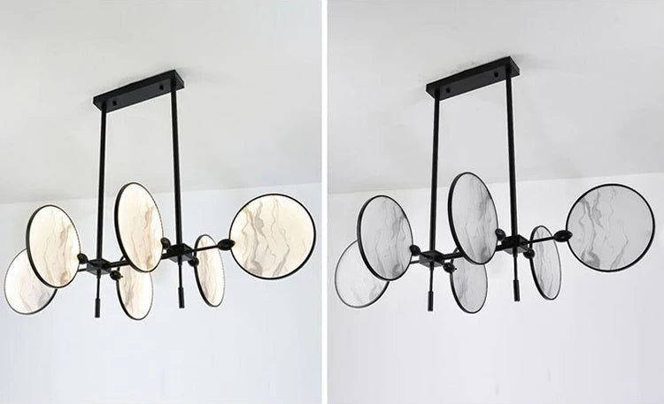 Modern Vintage LED Pendant Light – Iron and Marble Chandelier - Julia M LifeStyles