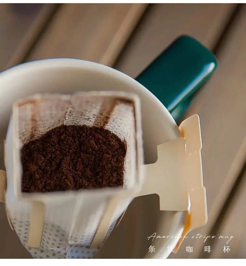 Retro Ceramic Coffee Cup with Unique Handgrip - Julia M LifeStyles