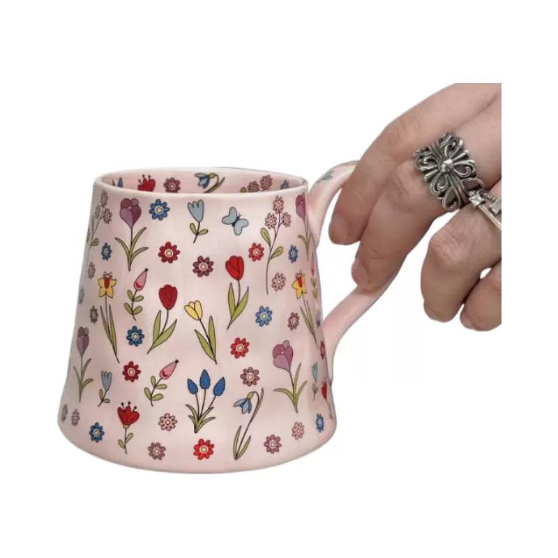 Elegant Pink Floral Ceramic Coffee Mug with Gift Box - Julia M LifeStyles