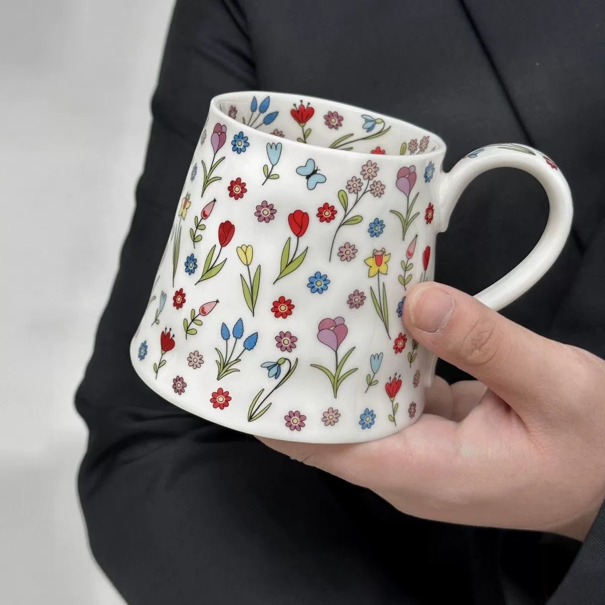 Elegant Pink Floral Ceramic Coffee Mug with Gift Box - Julia M LifeStyles