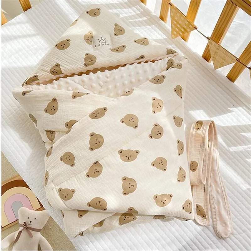 Newborn Baby Blanket Envelope Swaddle Wrap Baby Receiving Blankets Boy Girl Cotton Soft Infant Sleep Sack Crib Stroller Blanket - Julia M LifeStyles