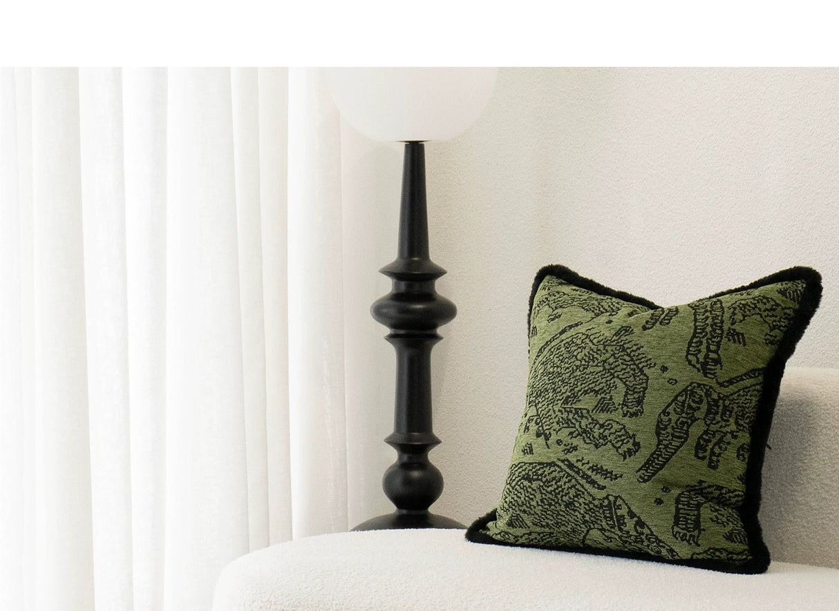 Retro Green Unique Tiger Pattern Living Room Accessible Luxury Sofa - Julia M LifeStyles