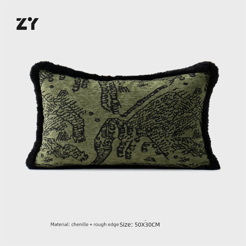 Retro Green Unique Tiger Pattern Living Room Accessible Luxury Sofa - Julia M LifeStyles