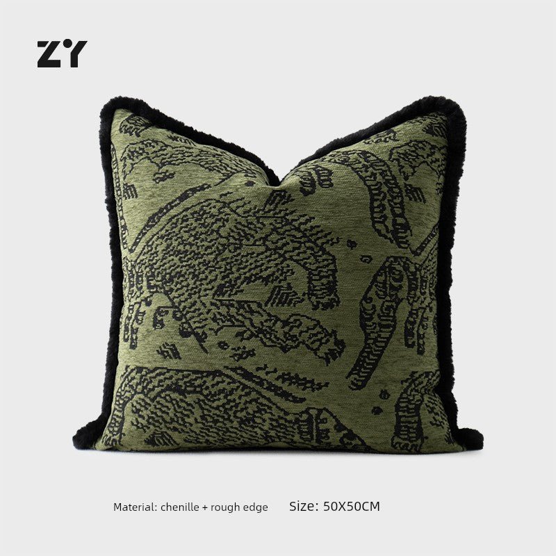 Retro Green Unique Tiger Pattern Living Room Accessible Luxury Sofa - Julia M LifeStyles