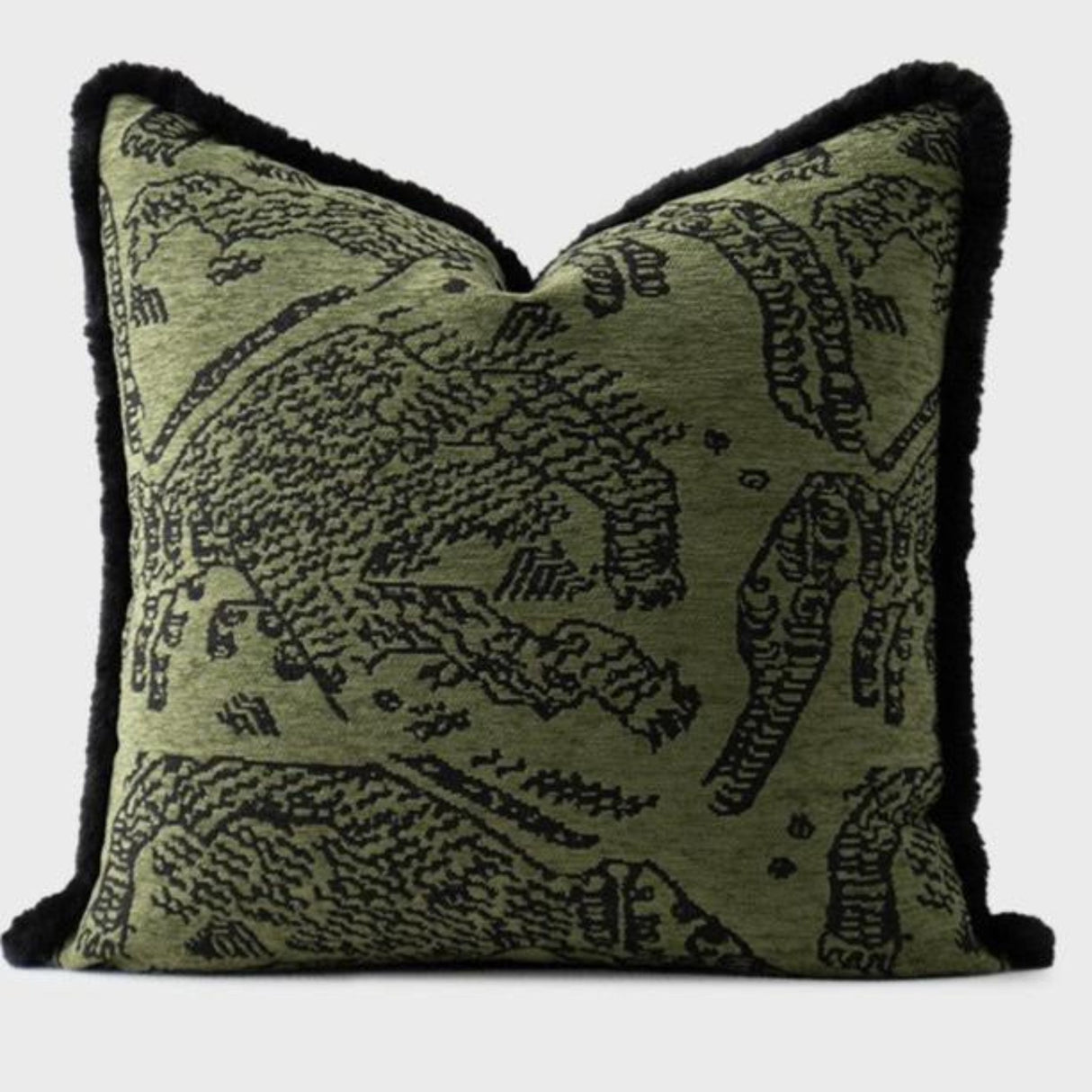 Retro Green Unique Tiger Pattern Living Room Accessible Luxury Sofa - Julia M LifeStyles