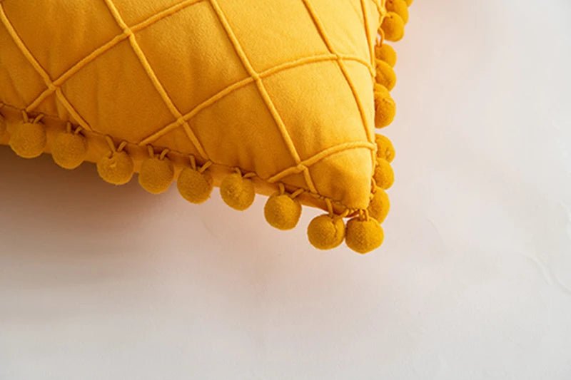 Retro Ear Pillow Living Room Sofa Solid Color Tassel Cushion Without Core Bed Big Pillow Waist Back Office Chair - Julia M LifeStyles