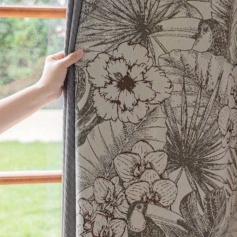 Retro Light Luxury Chenille Jacquard Blackout Curtains - Julia M LifeStyles