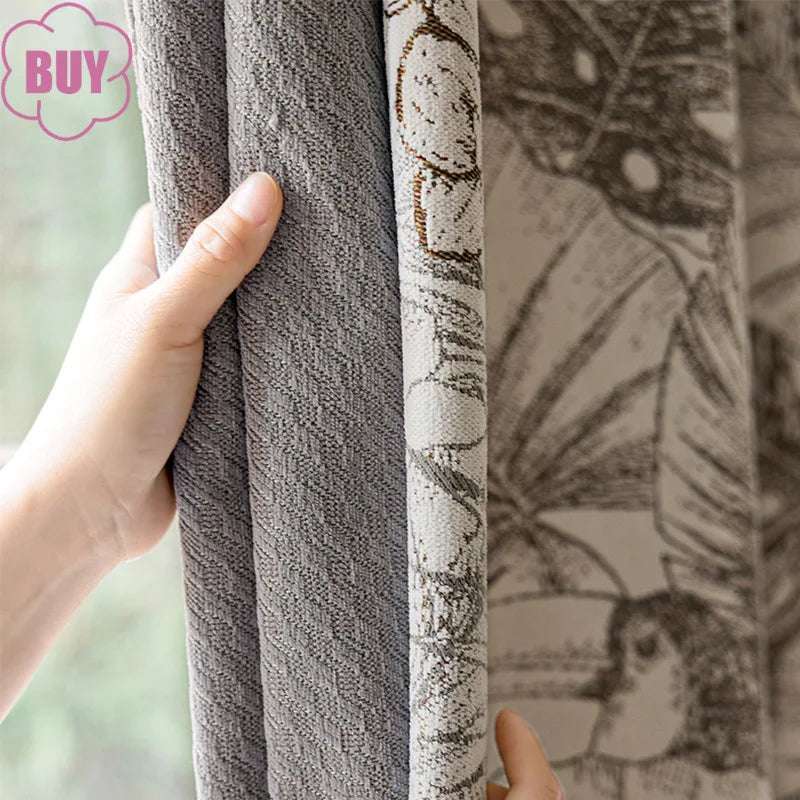Retro Light Luxury Chenille Jacquard Blackout Curtains - Julia M LifeStyles