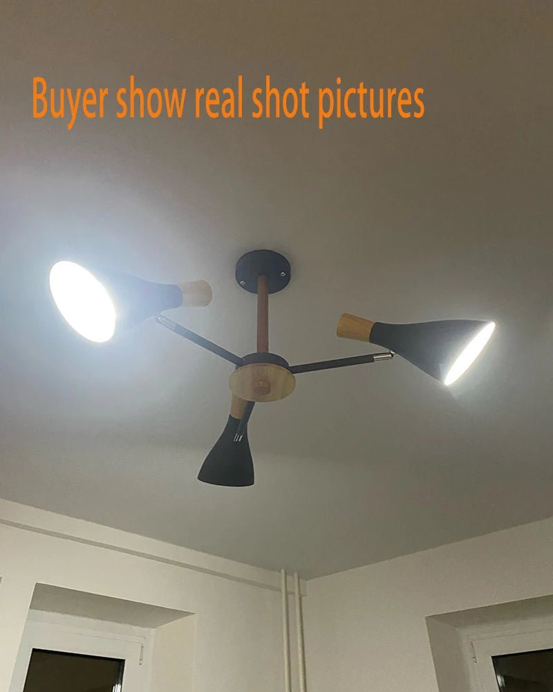 Scandinavian Ceiling Chandelier Living Room LED Chandelier Bedroom Wooden Ceiling Lights Kitchen 220V Interior Decor Lighting - Julia M LifeStyles