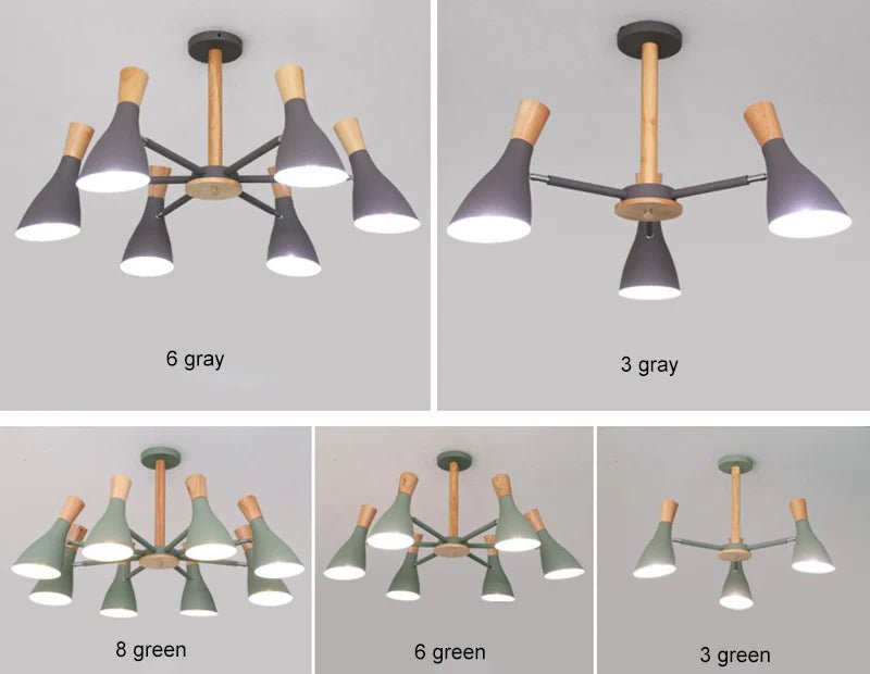 Scandinavian Ceiling Chandelier Living Room LED Chandelier Bedroom Wooden Ceiling Lights Kitchen 220V Interior Decor Lighting - Julia M LifeStyles