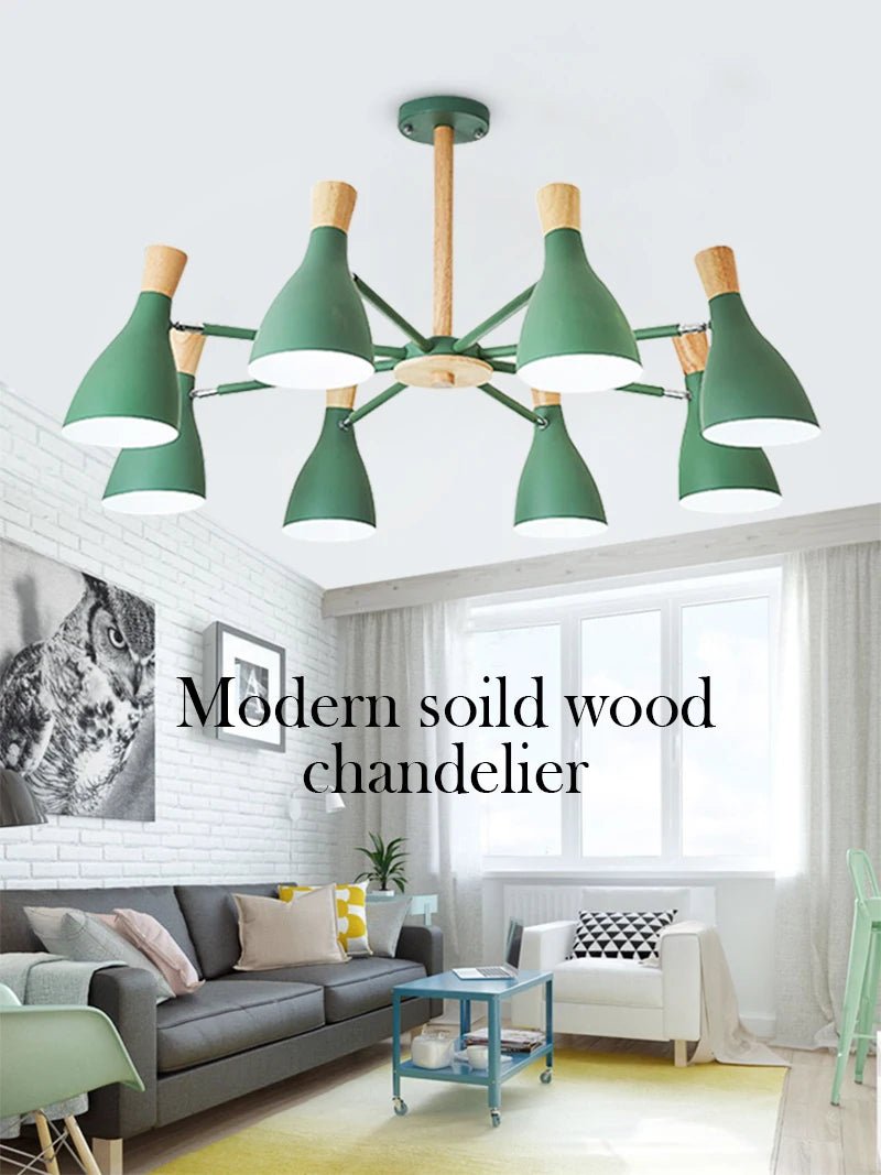 Scandinavian Ceiling Chandelier Living Room LED Chandelier Bedroom Wooden Ceiling Lights Kitchen 220V Interior Decor Lighting - Julia M LifeStyles