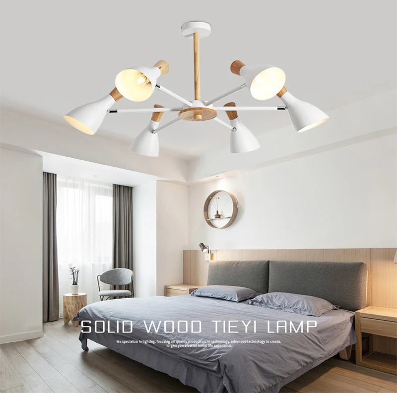 Scandinavian Ceiling Chandelier Living Room LED Chandelier Bedroom Wooden Ceiling Lights Kitchen 220V Interior Decor Lighting - Julia M LifeStyles