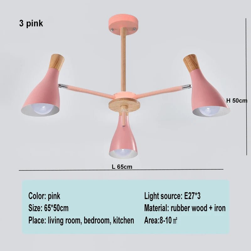 Scandinavian Ceiling Chandelier Living Room LED Chandelier Bedroom Wooden Ceiling Lights Kitchen 220V Interior Decor Lighting - Julia M LifeStyles