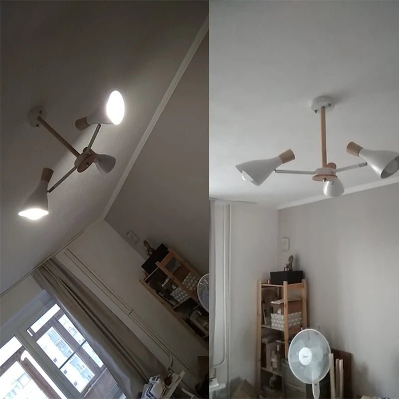 Scandinavian Ceiling Chandelier Living Room LED Chandelier Bedroom Wooden Ceiling Lights Kitchen 220V Interior Decor Lighting - Julia M LifeStyles