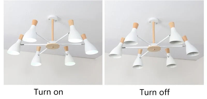 Scandinavian Ceiling Chandelier Living Room LED Chandelier Bedroom Wooden Ceiling Lights Kitchen 220V Interior Decor Lighting - Julia M LifeStyles
