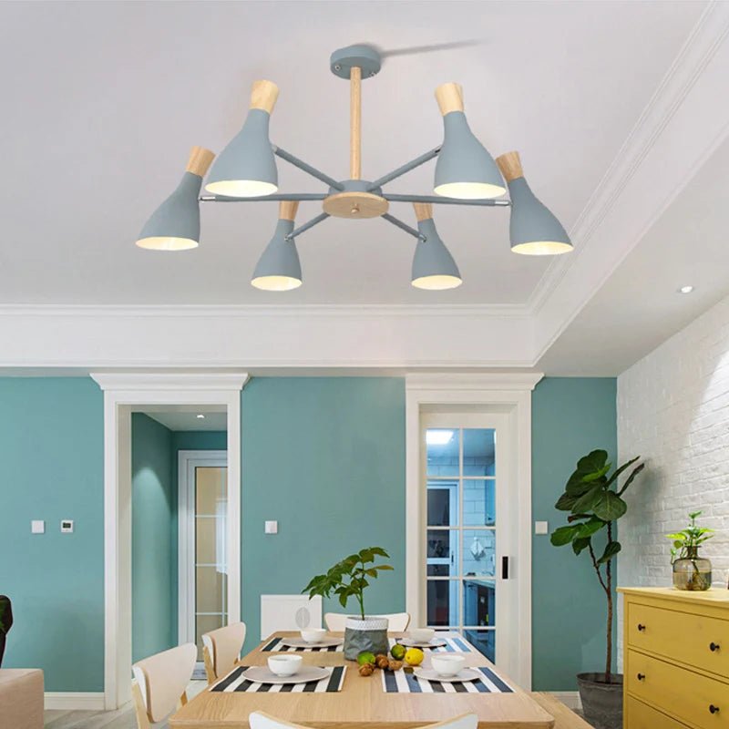 Scandinavian Ceiling Chandelier Living Room LED Chandelier Bedroom Wooden Ceiling Lights Kitchen 220V Interior Decor Lighting - Julia M LifeStyles